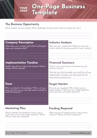 Edit a One Pager format