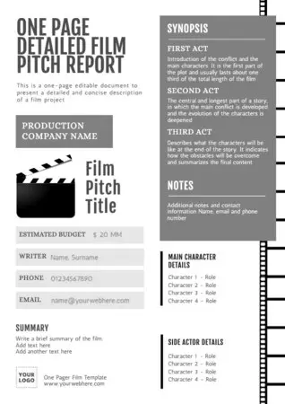 Edit a One Pager format