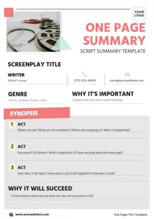 Edit a One Pager format