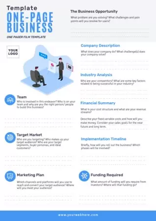 Edit a One Pager format