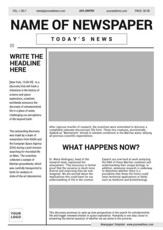 Edit a Newsprint template