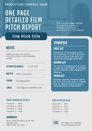 Edit a One Pager format