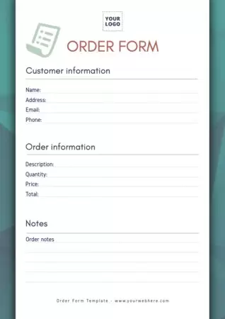 Printable Order Form Templates