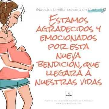 Edita una tarjeta de maternidad