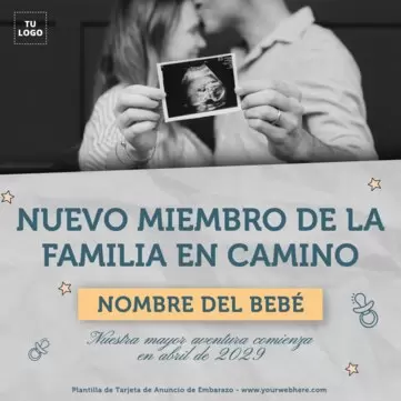 Edita una tarjeta de maternidad