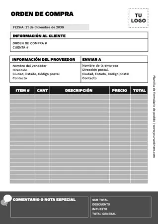 Edita una Hoja de Pedido