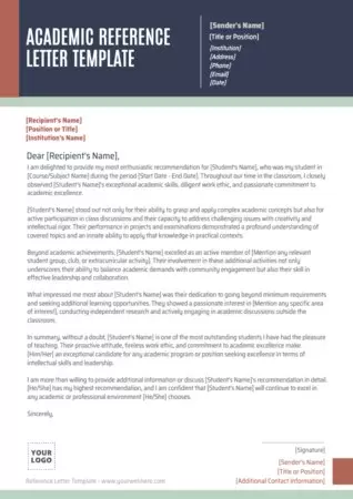 Edit a model of Reference Letter