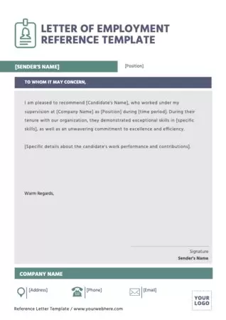 Edit a model of Reference Letter