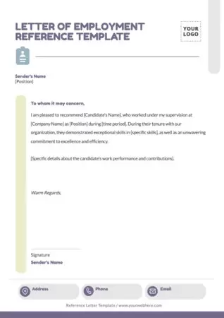 Edit a model of Reference Letter