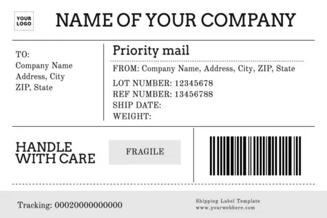 Editar uma amostra de etiqueta de envio