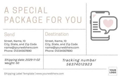 Editar uma amostra de etiqueta de envio