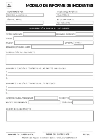 Edita un Informe de Incidentes