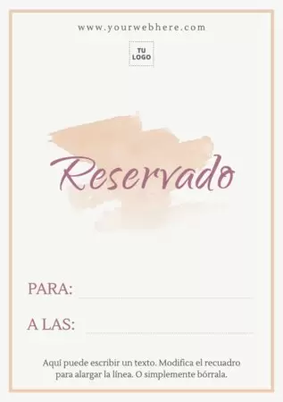 Edita un diseño de mesa reservada