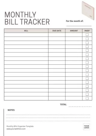 Edit a Bill Organizer