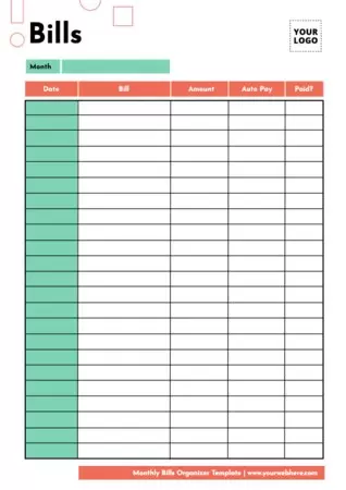 Edit a Bill Organizer