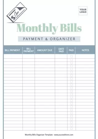 Edit a Bill Organizer