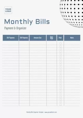 Edit a Bill Organizer