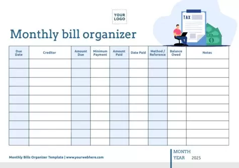 Edit a Bill Organizer