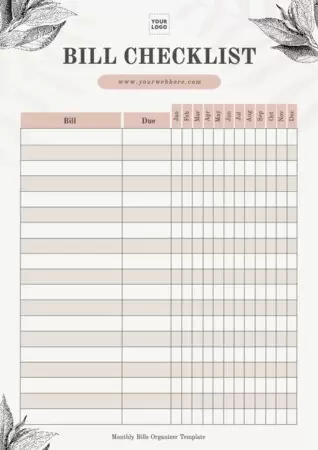 Edit a Bill Organizer