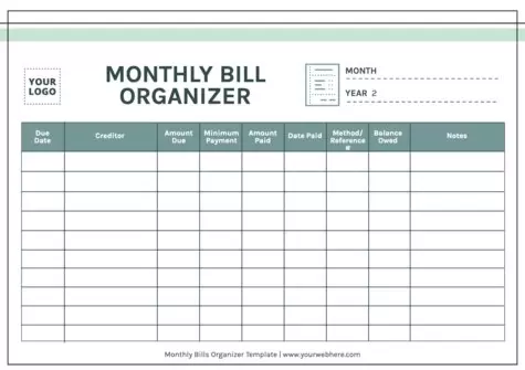 Edit a Bill Organizer