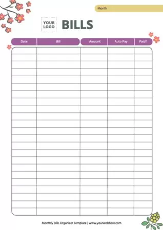 Edit a Bill Organizer