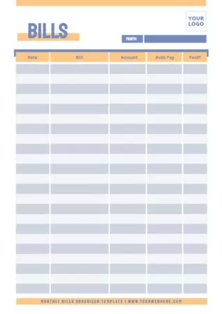 Edit a Bill Organizer