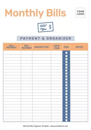 Edit a Bill Organizer