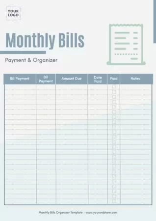 Edit a Bill Organizer