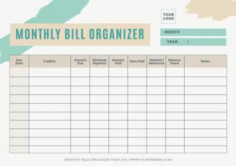 Edit a Bill Organizer