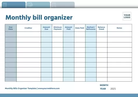 Edit a Bill Organizer