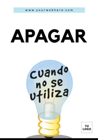 Edita un cartel de apagar las luces