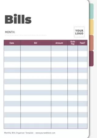 Edit a Bill Organizer