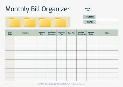 Edit a Bill Organizer