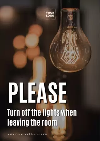 Bearbeite ein Schalte das Licht aus Schild