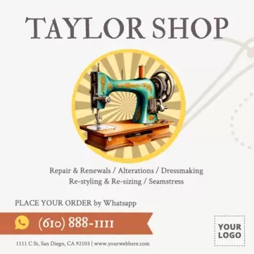 Editar um pôster para alfaiates e lojas de costura 