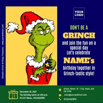 Edit a Grinch party flyer