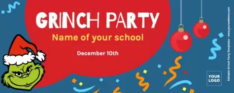 Edit a Grinch party flyer