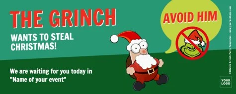 Edit a Grinch party flyer