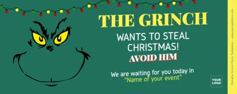 Edit a Grinch party flyer