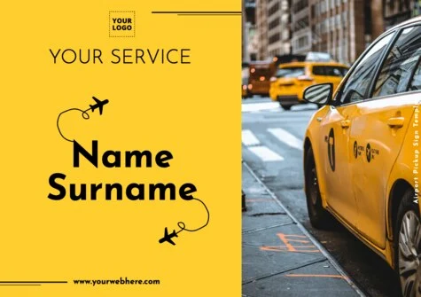 Edit a chauffeur sign at Airport