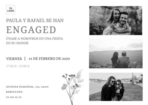 Edita una tarjeta de fiesta de pedida