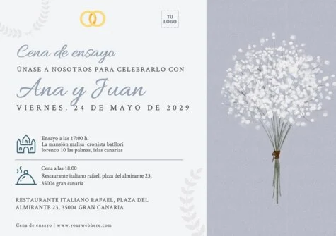 Edita tu invitación a cena de pre boda