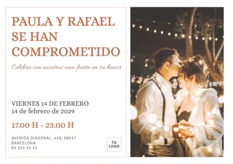 Edita una tarjeta de fiesta de pedida