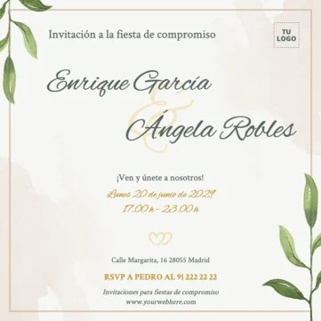 Edita una tarjeta de fiesta de pedida