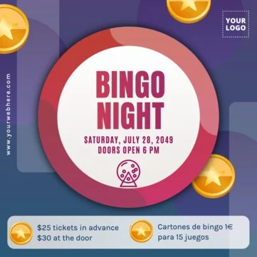Edita il design di una bingo night