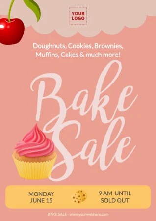 Modifier une affiche de vente de charité de pâtisseries 