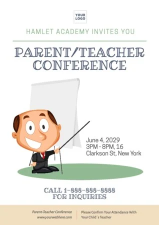 Een flyer voor een ouderavond bewerken