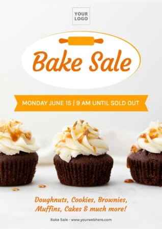 Modifier une affiche de vente de charité de pâtisseries 