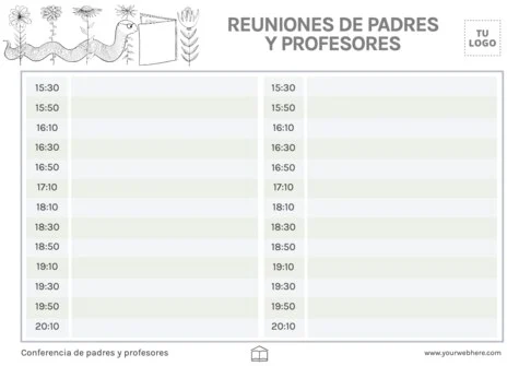 Edita una hoja de reuniones de padres