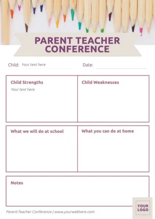 Edit a parent teacher conference flyer